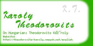 karoly theodorovits business card